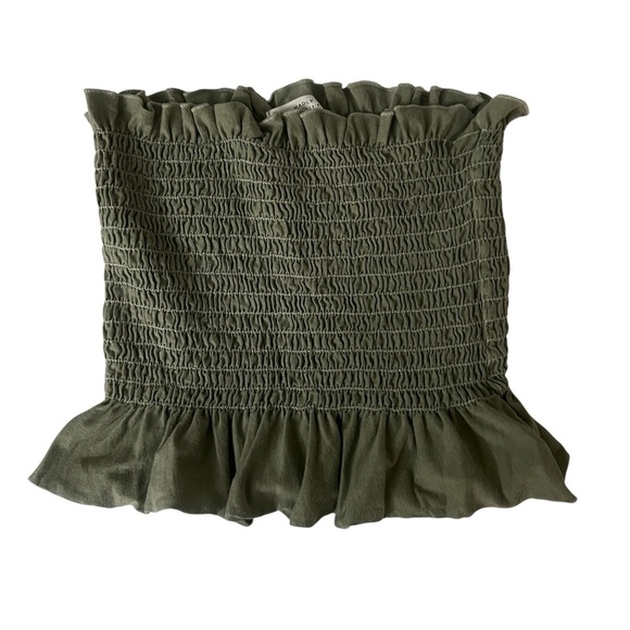 Truly Madly Deeply Tops - Truly Madly Los Angeles Olive Green Smocked Tube Top – Size S
